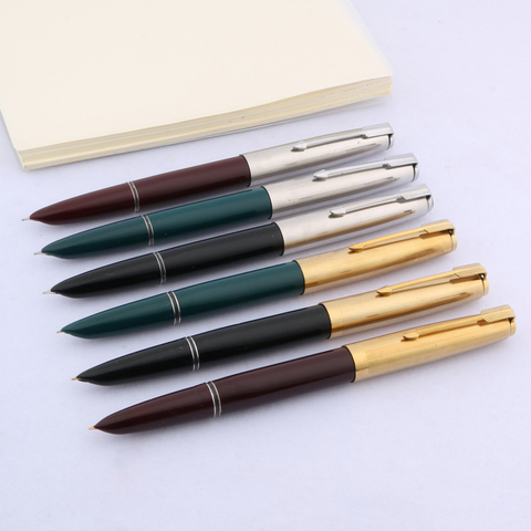 luxury brand Hero 616 329-A  Fountain Pen Black Green stainless steel Fine Nib 0.38mm Office school supplies ink pens ► Photo 1/6
