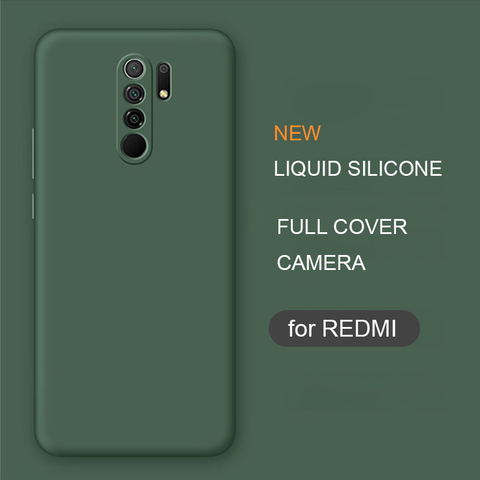 full cover liquid silicone phone case for xiaomi redmi note 8 pro 8t 8 t original soft protective back cases for redmi note8 pro ► Photo 1/6