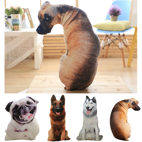 3D Simulation Puppy Shape Cushion Throw Pillow With PP Cotton Inner Home Decor Sofa Toys Soft Plush Short Dog Doll Detachable ► Photo 1/6