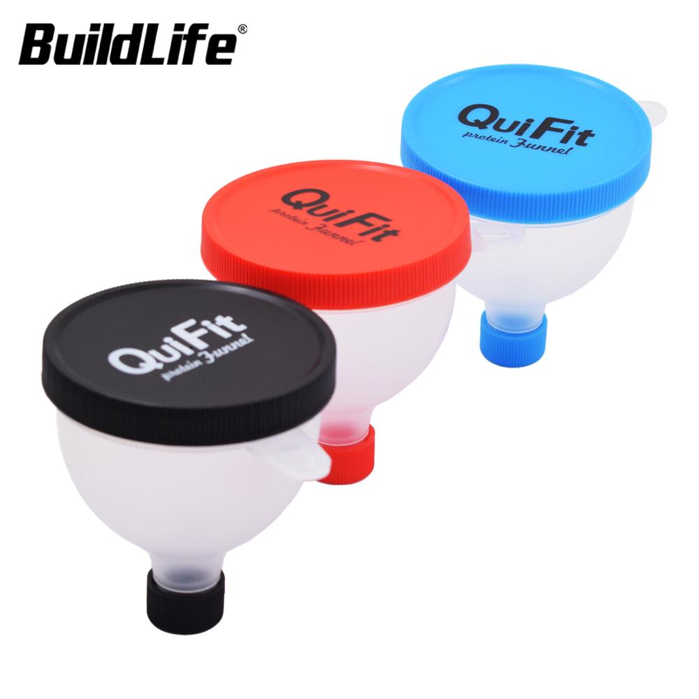 QuiFit Portable Protein Powder Container Whey Protein Storage Multifunction  Powder Box Funnel for Shaker Bottle 4 Packs BPA Free