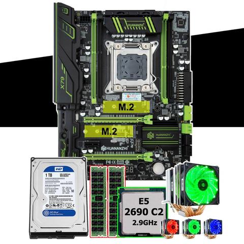 HUANANZHI X79 Pro motherboard with dual M.2 SSD slot CPU Xeon E5 2690 2.9GHz 6 tubes cooler RAM 16G(2*8G) RECC 1TB SATA3.0 HDD ► Photo 1/1