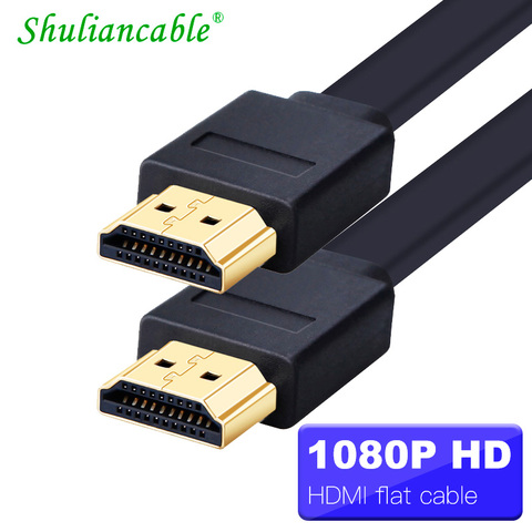 Flat HDMI Cable High speed 4k 1080P 3D gold plated for HDTV XBOX PS3/4 Projector computer 0.3m 1m 1.5m 2m 3m 5m 7.5m 10m 15m ► Photo 1/6