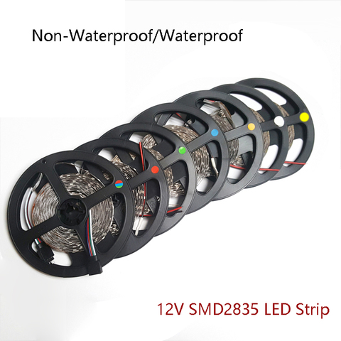 5m 10m RGB LED strip light 60LEDs/m SMD 2835 White Warm White Red Green Blue LED strip 12V Waterproof flexible Tape rope stripe ► Photo 1/6