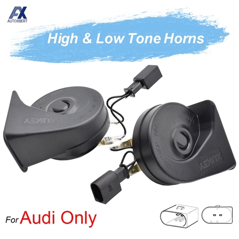 Twin Tone Car Horn Snail Horn For Audi A1 A3 A4 A5 A6 A7 A8 Q2 Q3 Q5 Q7 TT S4 S6 12V Loudness 110-125db Loud Auto Horn Klaxon ► Photo 1/6