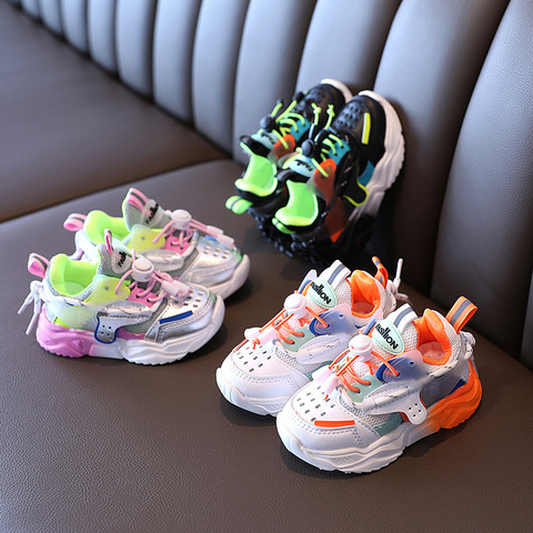 Baby Fashion Sport Shoes for Girls Boys Colorful Sneakers Baby Soft Bottom Breathable Outdoor Kids Shoes for 1-6 Years ► Photo 1/6