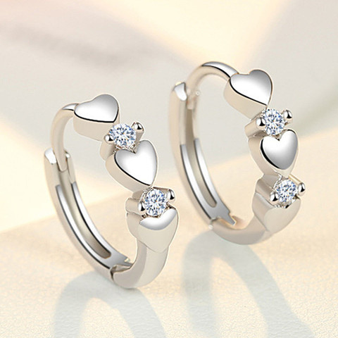Huitan Dainty Small Hearts Women Hoop Earring Versatile Low-key Girl Daily Accessories Love Jewelry Valentine's Day Gift Earring ► Photo 1/6