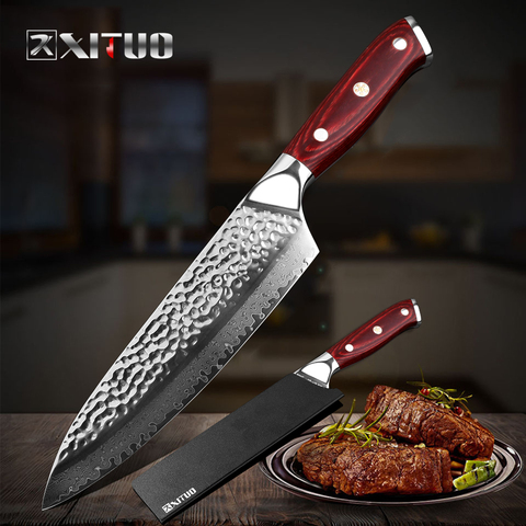 XITUO Damascus Knife 7.5 Inch Chef Knife 67 Layer Damascus Steel Kitchen Knives Cooking Tool Japanese Cleaver Cuisine Accessoire ► Photo 1/6