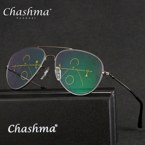 CHASHMA Brand Progressive Multifocal Lens Reading Glasses Men Presbyopia Hyperopia Bifocal Glasses Titanium Oculos De Grau 1.5 ► Photo 1/4