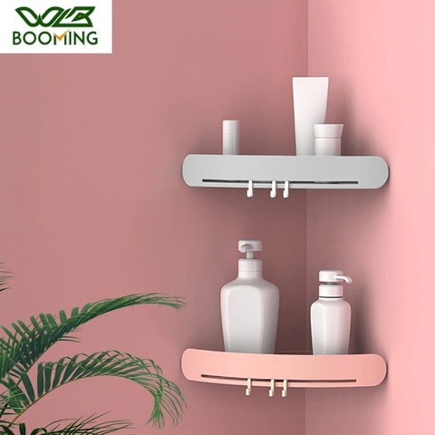 WBBOOMING Plastic Corner Storage Shelves Bathroom Triangular Shower Shelf Corner Bath Storage Organizer Suction Cup Design ► Photo 1/6