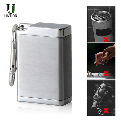 UNTIOR Mini Portable Ashtray Cigarette Keychain Outdoor Use Pocket Smoking Smoking Ash Tray with Lid Key Chain for Travelling ► Photo 1/6