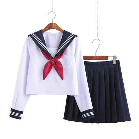 White Schoolgirl Uniform Japanese Class Navy Sailor School Uniforms Students Clothes For Girls Anime COS Sailor Navy Suit ► Photo 1/5