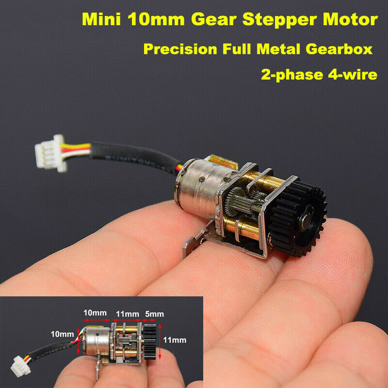 DC 5V 2-Phase 4-Wire 10mm Mini Full Metal Gearbox Gear Stepper Motor Precision 