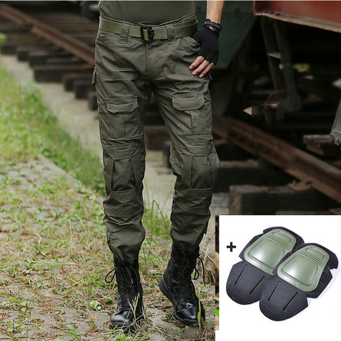 Military Tactical Pants Men Camouflage Pantalon Frog Cargo Pants Knee Pads Work Trousers Army Hunter SWAT Combat Trousers ► Photo 1/6