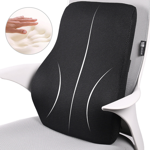 Lumbar Support Pillow for Car Seat comes with Removable Washable Cover and Firm Insert to to Ease Lower Back Pain Black 1PCS ► Photo 1/5