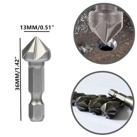 6 Flute Countersink Drill Bit 90 Degree Point Angle Chamfer Cutting Woodworking Tool l29k ► Photo 1/3