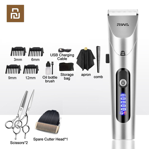 Xiaomi RIWA Hair Clipper Professional Electric Trimmer With LED Screen Washable Rechargeable Men Strong Power Steel Cutter Head ► Photo 1/6