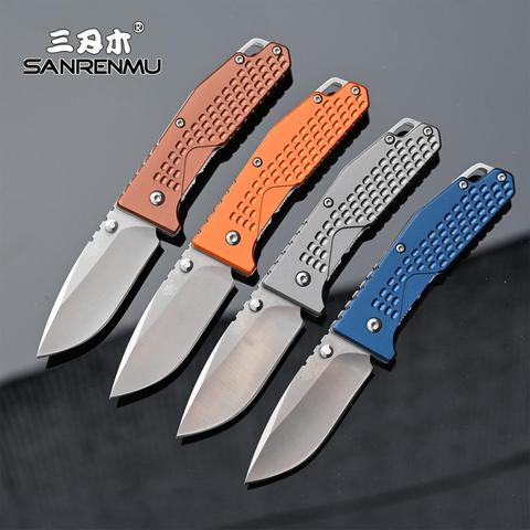 SANRENMU NEW 7063 Pocket Folding Knife 8Cr13Mov Blade Aluminum Alloy Handle Outdoor Camping Hunting Cutting Survival Fruit EDC ► Photo 1/6