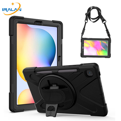 360 Rotating Shockproof Stand Case For Samsung Galaxy Tab S6 Lite 10.4 P610 SM-P615 Hybrid Armor Tablet Case With Shoulder Strap ► Photo 1/6