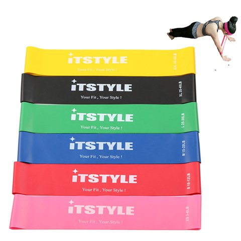 ITSTYLE Resistance Bands 6 Levels Exercises Elastic Fitness Training Yoga Loop Band Workout Pull Rope With Strength Test Video ► Photo 1/6