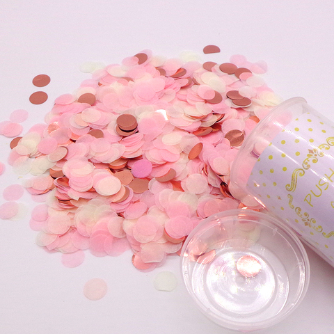 1 Set Push Pop Pink Confetti Poppers for Wedding Happy Birthday Flower Paper Mini Round Confetti Dots Party Decoration ► Photo 1/6