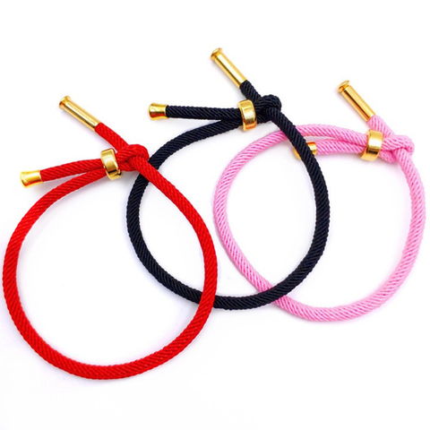 24cm Red thread Rope Couple Bracelet Gold Copper Milan Adjustable Thread Twine Bracelet Bangle for Men Women DIY Jewelry Making ► Photo 1/6