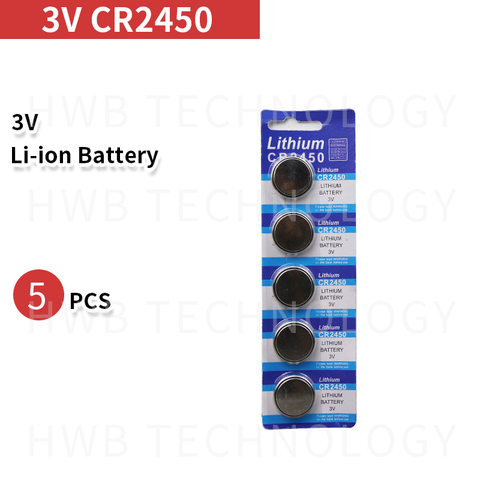 5pcs CR2450 button cell coin battery 2450 ECR2450 KCR2450 5029LC LM2450 3V lithium Battery For Watch Electronic Devices ► Photo 1/4