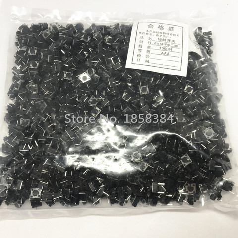 1000PCS 2 pins 6*6*5 mm Switch Tactile Push Button Switches 6x6x5mm ► Photo 1/1