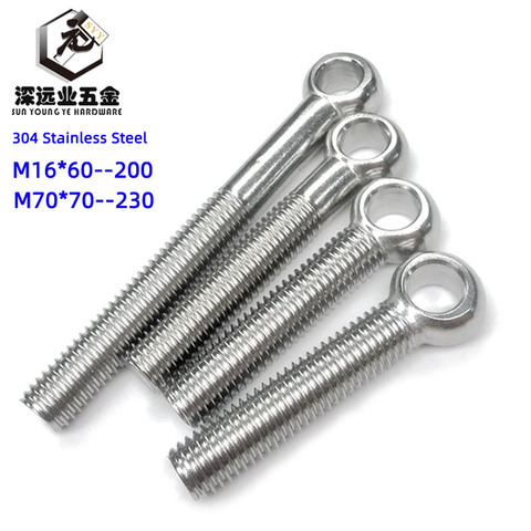 M8 M10 M12 304 Stainless Steel Eye Bolts Fisheye With Holes Bolt GB798 Eyelet Screw Stud Articulated Anchor Bolt Fasterners Bolt ► Photo 1/6