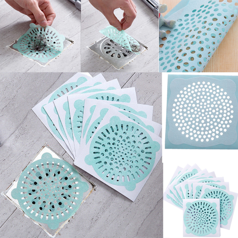 10pcs Disposable Bathroom Sewer Outfall Sink Drain Hair Strainer Stopper Filter Sticker Kitchen Supplies Anti-Blocking Strainer ► Photo 1/6