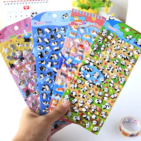 Cute Animal Foam Penguin Panda Shiba 3D Decorative Stationery Stickers Scrapbooking DIY Diary Album Stick Label ► Photo 1/5
