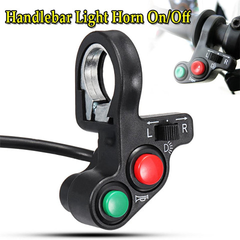 22mm Motorcycle ATV Bike Bicycle Horn Indicator Handlebar on Off Control Switch Turn Signal Light Motorbike Accessories ► Photo 1/6