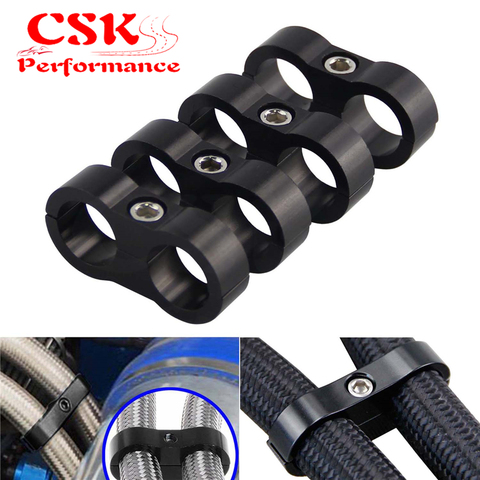 4 pcs AN -10 AN10 19MM Braided Hose Separator Clamp Fitting Adapter Bracket BLACK ► Photo 1/6