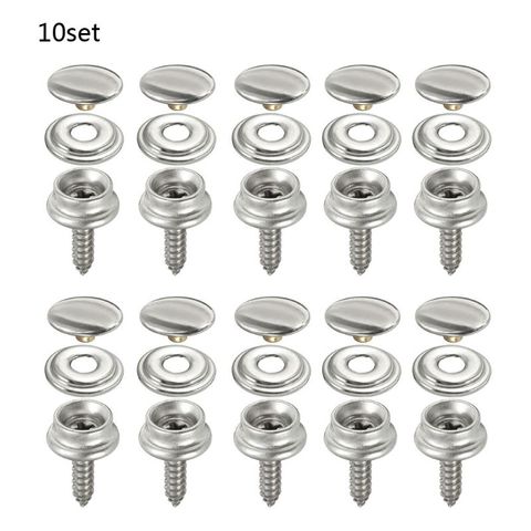 10 Sets Stainless Steel Tapping Snap Fastener Kit Tent Marine Yacht Boat Canvas Cover Tools Sockets Buttons Car Canopy Accessori ► Photo 1/6