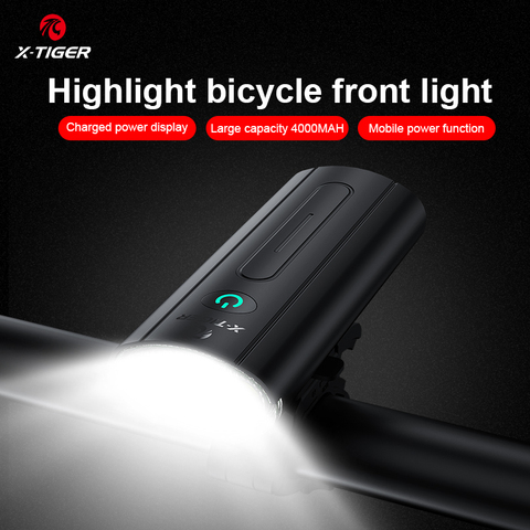 X-TIGER 1500 Lumens Bike Light USB Rechargeable LED Flashlight Rainproof MTB Front Lamp Headlight As Power Bank Bicycle Light ► Photo 1/6