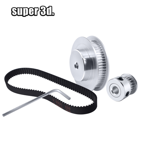 GT2/2GT timing belt pulley 60teeth 20teeth 3D Printer Parts Synchronous Pulley Set Width 6mm Bore 5&8 mm 610mm With Hex Wrench ► Photo 1/6