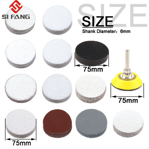 75mm 3 Inch Sander Disc Sanding Discs 80-3000Grit Paper with 3Inch Abrasive Polish Pad Plate + 1/4 Inch Shank+sponge mat ► Photo 1/6