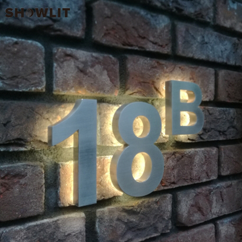 Backlit House Number Custom 8'' Height Door Numbers Modern House Numbers Ligthing House Numbers ► Photo 1/5