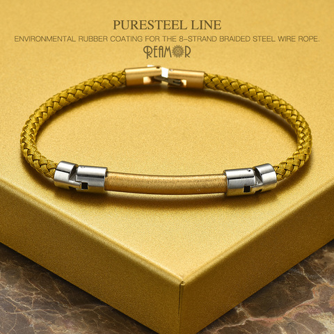 REAMOR Luxury Brush Steel Gold Plating CNC Structural Mechanical Bracelets For Men Women Unique Bracelet Jewelry ► Photo 1/6