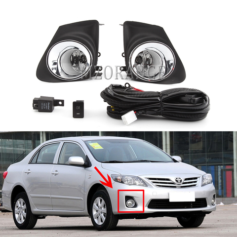fog light for Toyota Corolla 2011-2013 headlight fog lights fog lamps Switch Grille cover halogen LED foglights frame headlights ► Photo 1/6