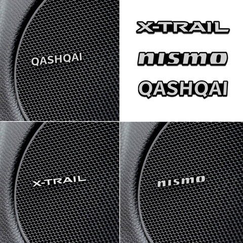 4pcs 3D aluminum speaker stereo speaker badge emblem Sticker for Nissan Nismo QASHQAI X-TRAIL X Trail accessories car styling ► Photo 1/5