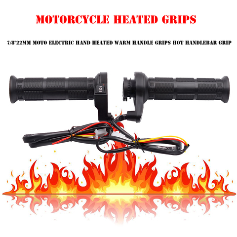 3 in1 Motorcycle Handlebar Electric Hot Heated Grips Handle +Voltage Motorcycle Motorbike New ► Photo 1/6