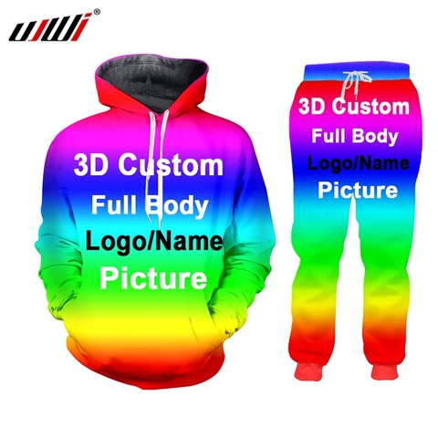 UJWI 3D Custom Print Men/Woman two piece set Party Graduation Memorial Couple Tracksuit Sweatsuit Sweatshirt Hoodies sports ► Photo 1/6