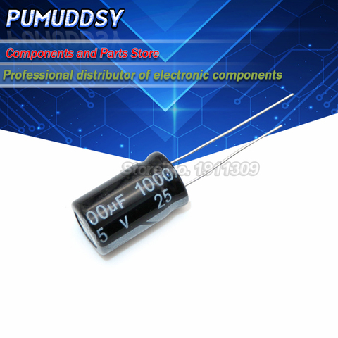 10PCS Higt quality 25V1000UF 10*17mm 1000UF 25V 17*10 Electrolytic capacitor ► Photo 1/1