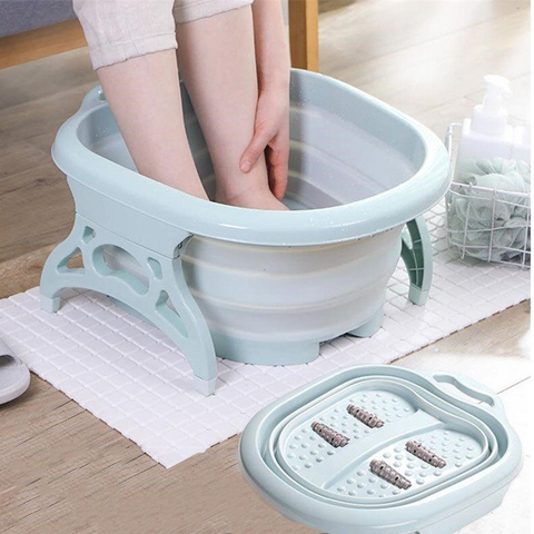 Foldable Footbath Massage Bucket Soaking Bucket Folding Basin Spa Foot Bath Bucket Household Sauna Bathtub Pedicure Bath Bathtub ► Photo 1/6