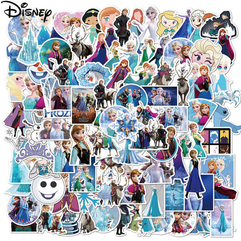 Frozen 2 Disney Stickers 50Pcs Princess Mickey Minnie Waterproof Toy Story Marvel Skateboard Laptop Cartoon Stikers Kids Toys ► Photo 1/6