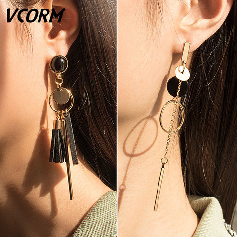 New Fashion Long Tassel Earrings Korean Geometric Triangle Asymmetry Acrylic Dangle Drop Earring For Women 2022 Party Jewelry ► Photo 1/6