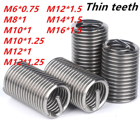 M6X0.75-M16X1.5stainless steel 304 thin teeth wire thread insert  sleeve Screw Bushing Helicoil Wire Thread Repair Inserts1000 ► Photo 1/6