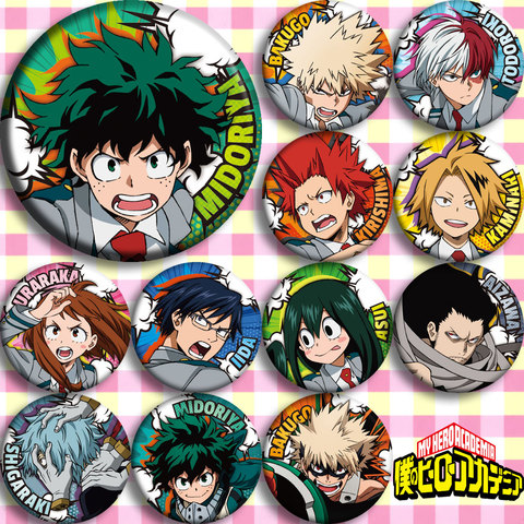 Brdwn My Hero Academia Midoriya Izuku Bakugou Katsuki Todoroki Shoto Kirishima Eijiro Kaminari Denki Cosplay Badge #AB ► Photo 1/2