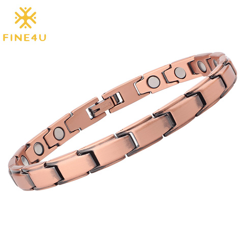 FINE4U B381 Womens 99.99% Pure Copper Magnetic Therapy Anklet Arthritis Pain Relief & Inflammation Reduction for Feet and Ankles ► Photo 1/6