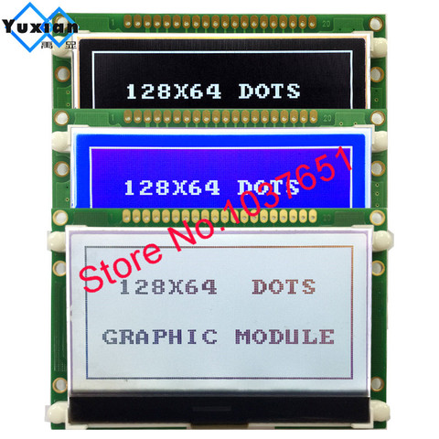 lcd module 12864 cog Graphic display 72x39mm ST7565P  parallel serial SPI 3.3V 5v blue white and black touch screen  LG12864U ► Photo 1/6